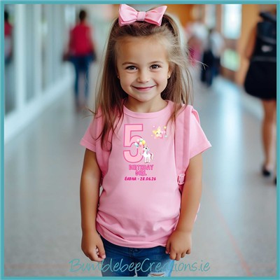 Unicorn Number Tshirt for Kids
